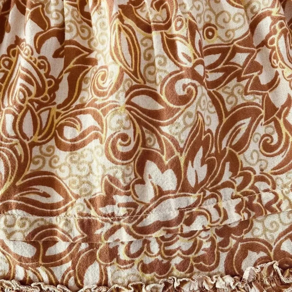 House of Harlow 1960 XS Aditi Wrap Pattern Maxi Dress Boho Ruffles Tiered Fall - Picture 13 of 13